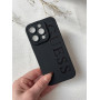 Силіконовий чорний брендовий чохол GUESS на iPhone 14 pro max